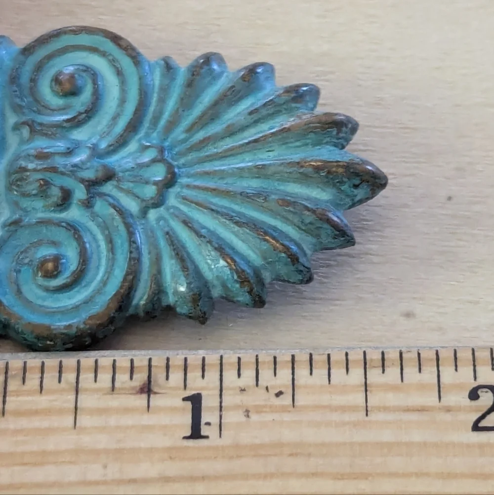Vintage Aztec Style Turquoise Color Brooch Pin Primitive South American